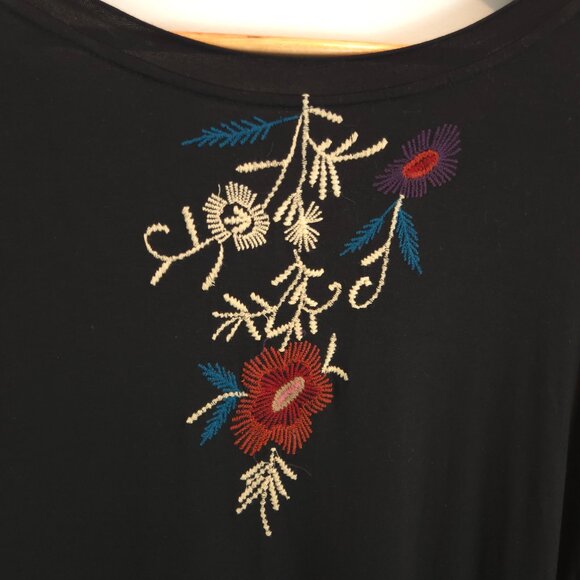 Caite Women's Black Embroidered Long Sleeve Dress - Picture 9 of 11